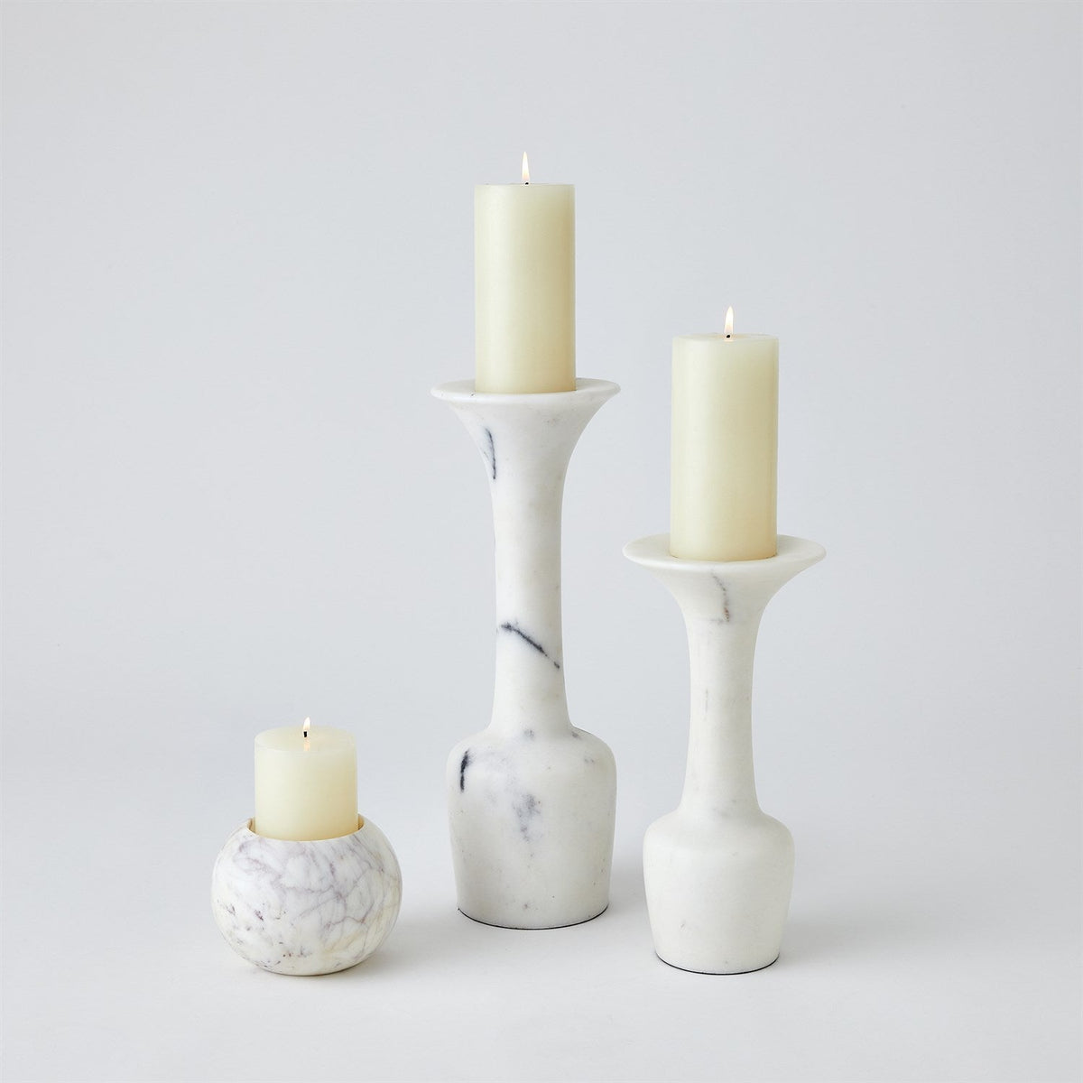 Global Views Globe Candle Holder - White