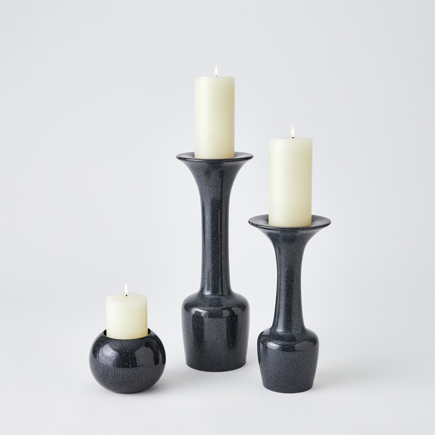 Global Views Globe Candle Holder - Black