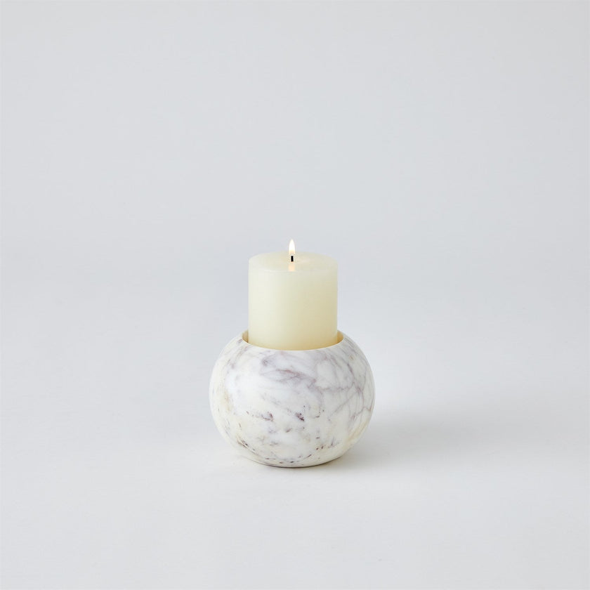 Global Views Globe Candle Holder - White
