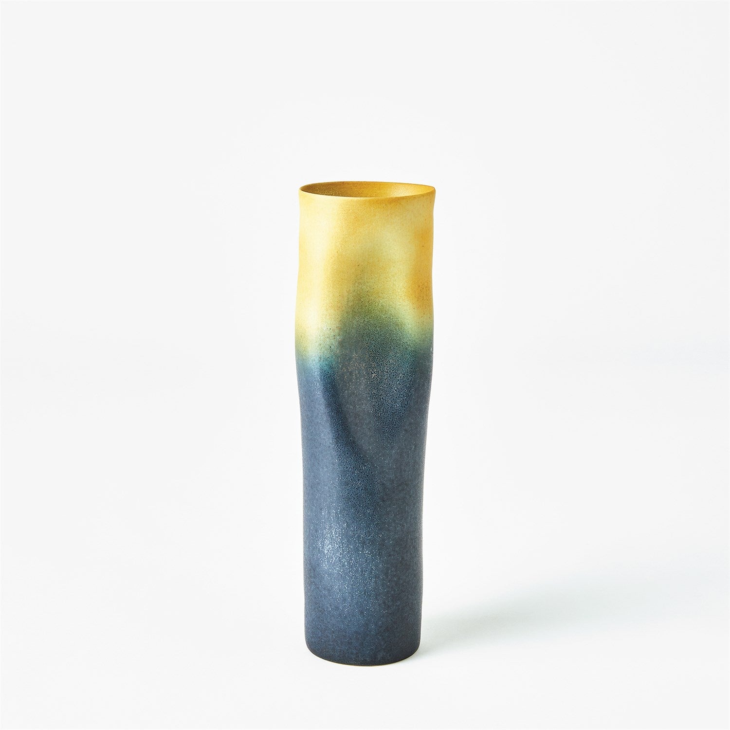 Global Views Indent Vase & Bowl - Grey Yellow