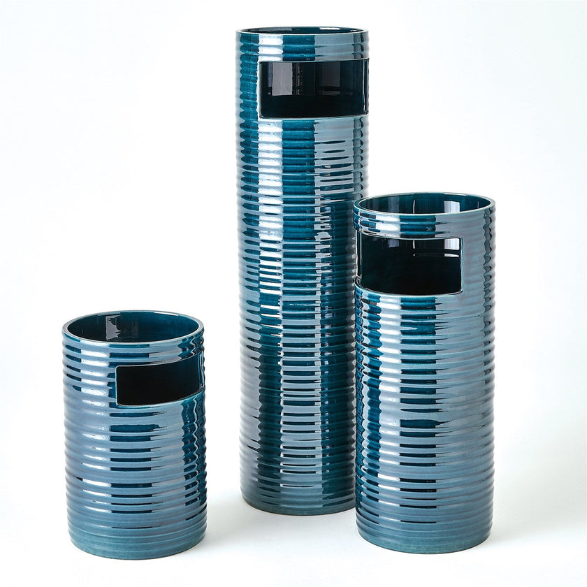 Global Views Cut Out Vase - Dark Blue