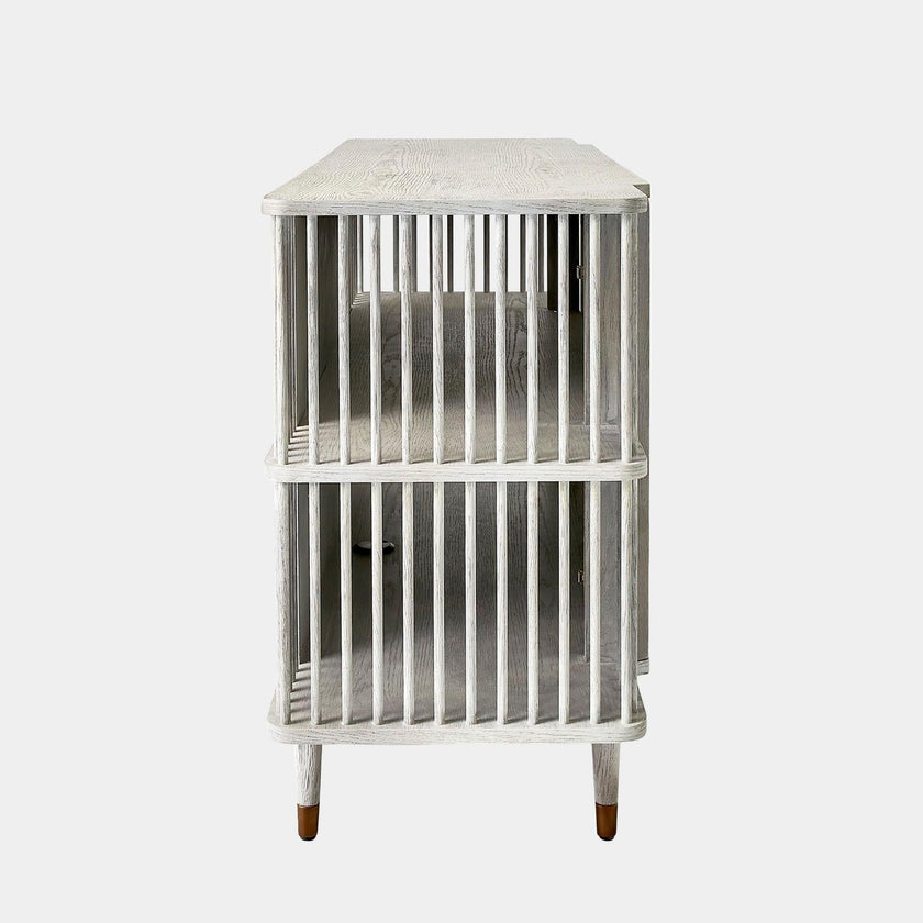 Global Views Arbor Whitewashed Finish Media Cabinet Clearance