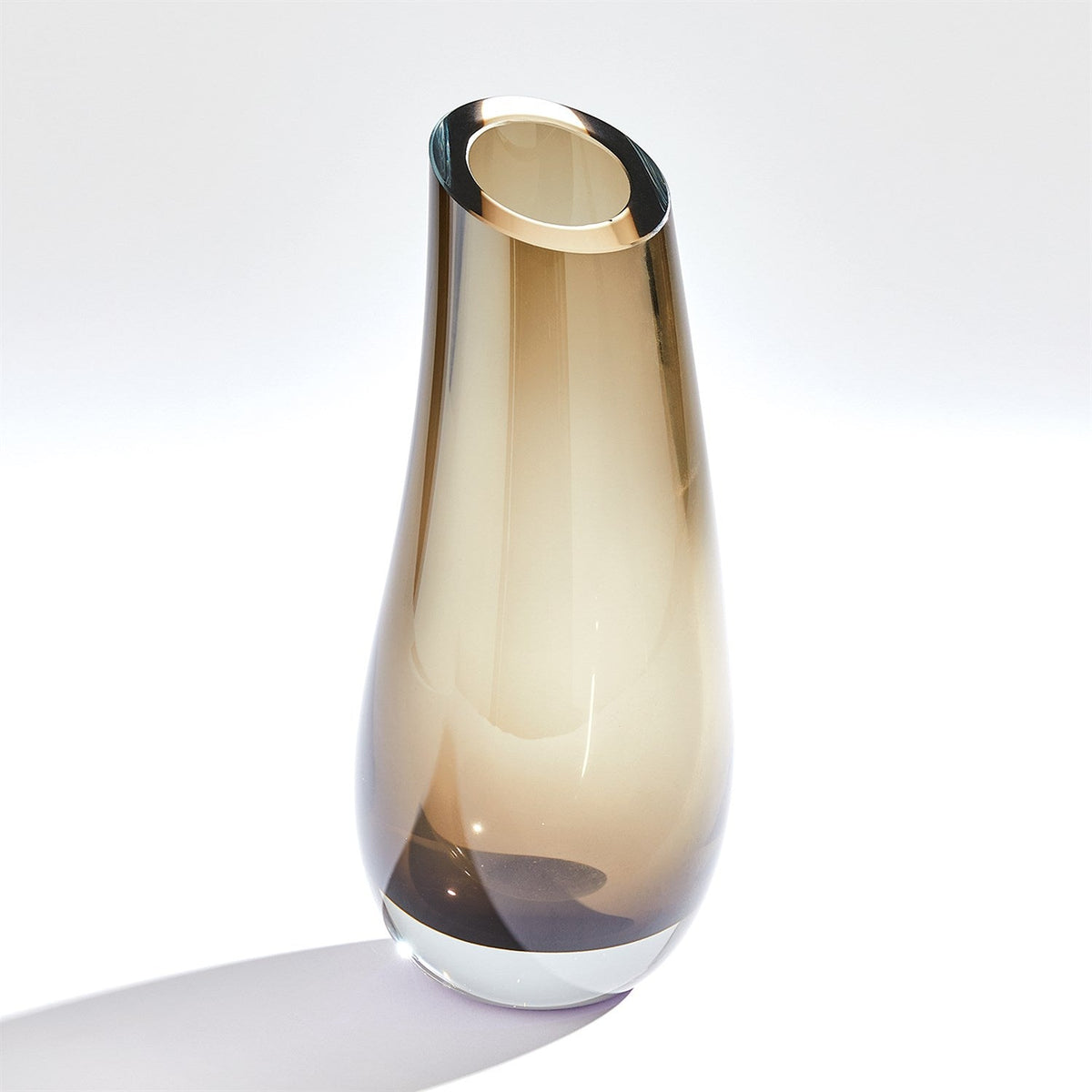 Global Views Slant Vase - Smoke