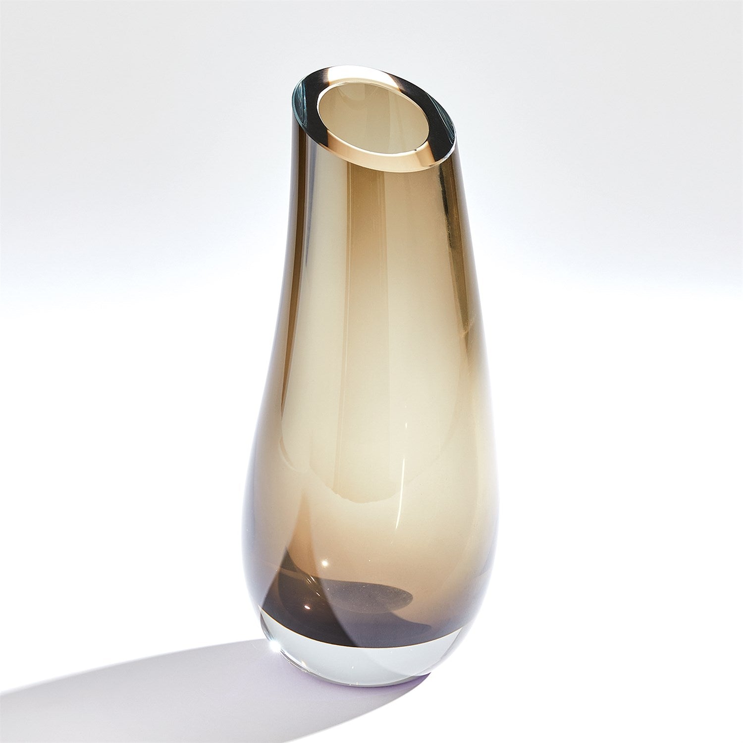 Global Views Slant Vase - Smoke