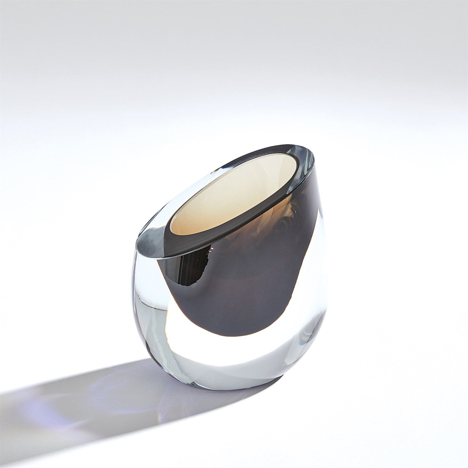 Global Views Slant Vase - Smoke