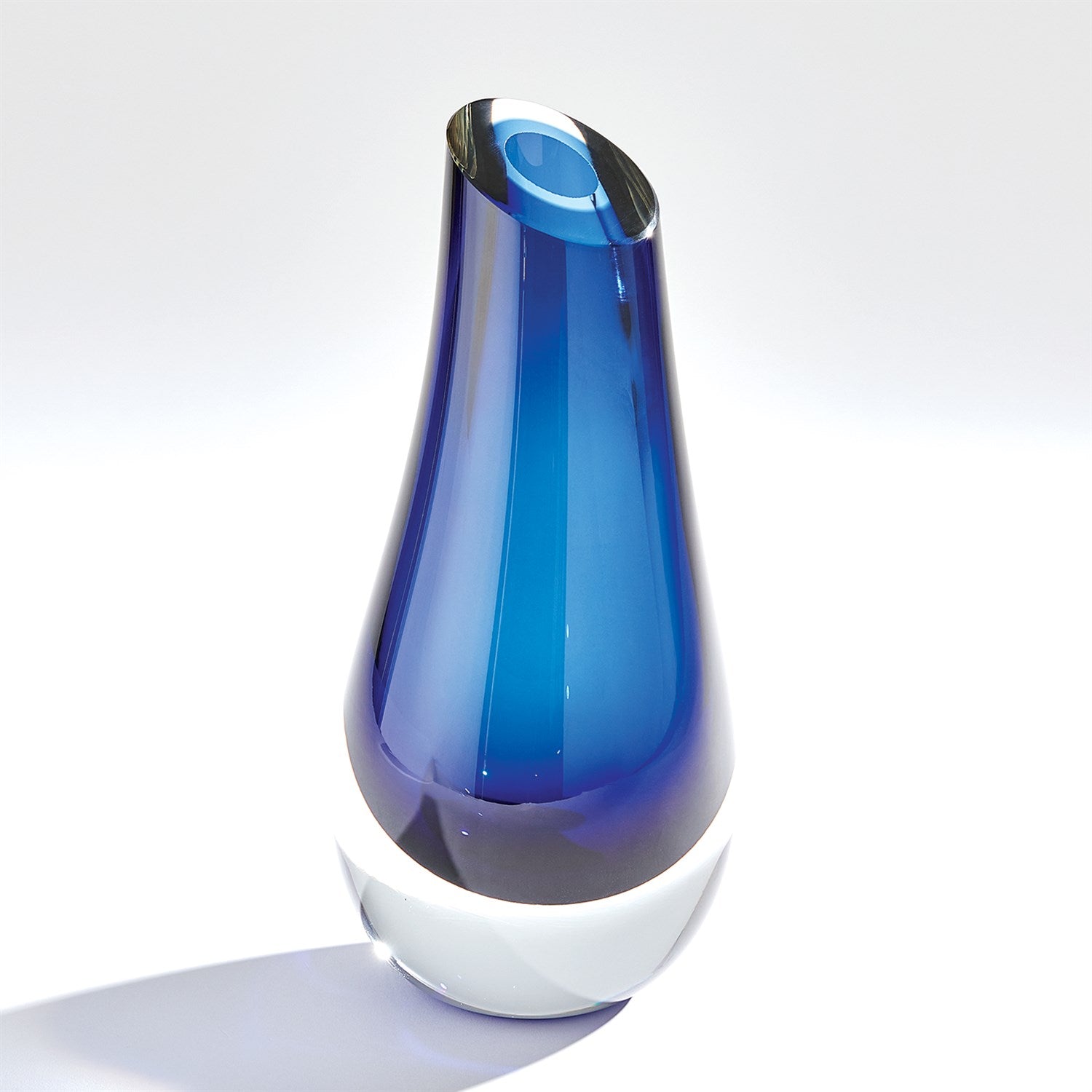 Global Views Slant Vase - Blue