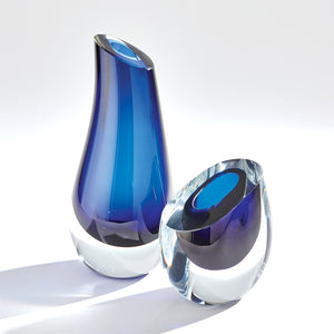 Global Views Slant Vase - Blue