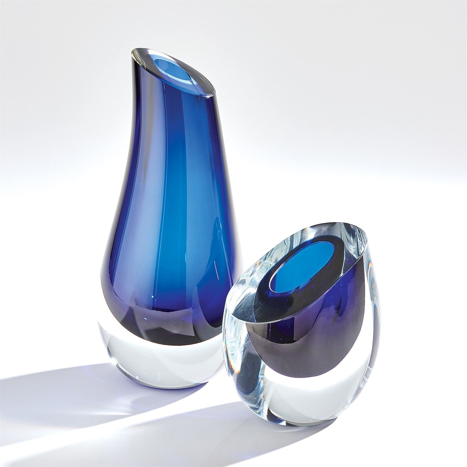 Global Views Slant Vase - Blue