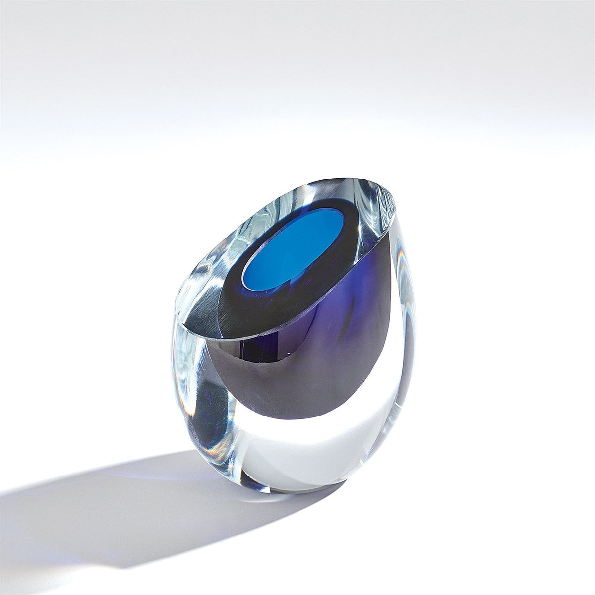 Global Views Slant Vase - Blue