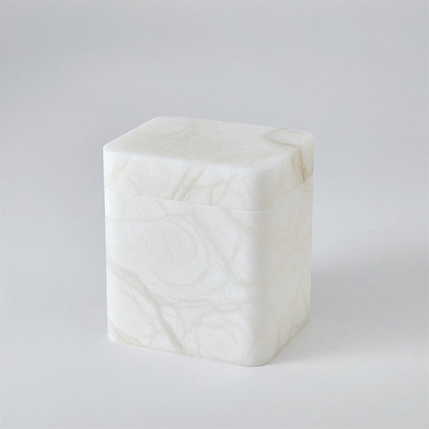 Global Views Raggio Alabaster Box - White