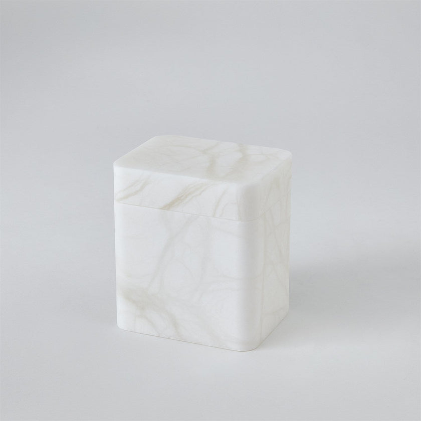 Global Views Raggio Alabaster Box - White