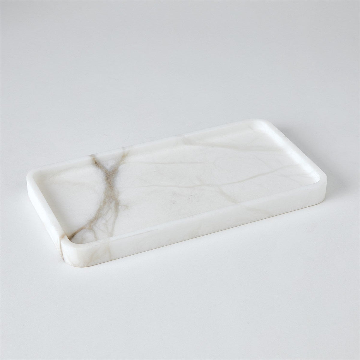 Global Views Raggio Alabaster Box - White
