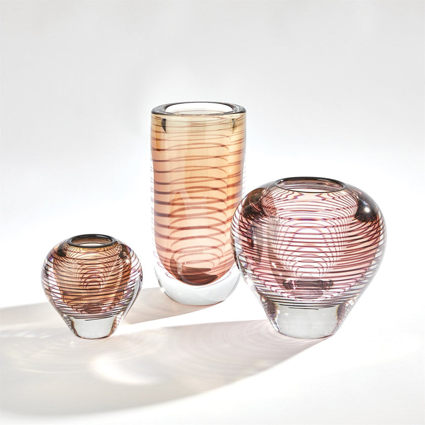Global Views Spiraled Vase - Amber