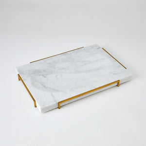 Global Views Overture Tray - White Marble