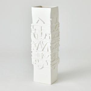 Global Views Totem Vase - Matte White