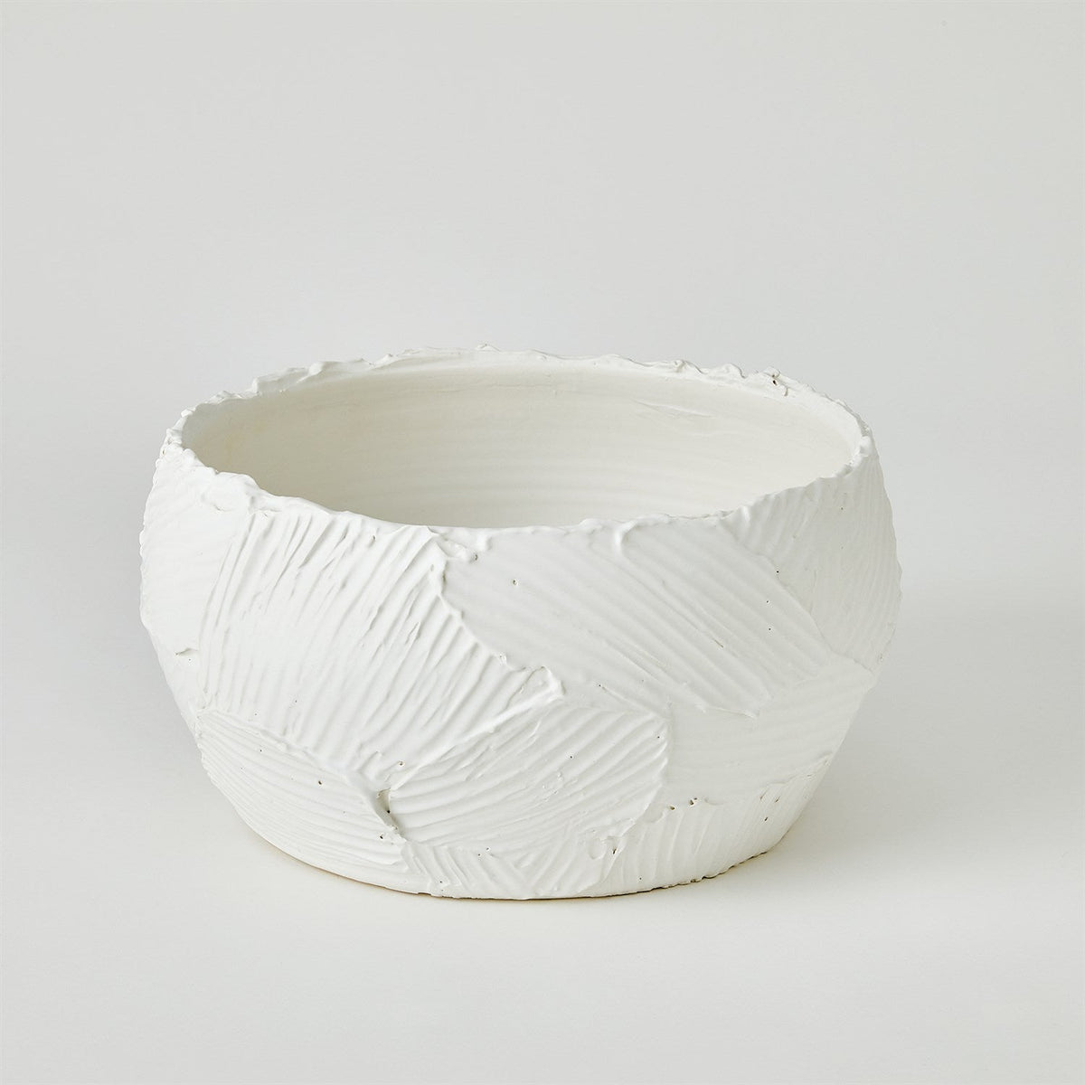 Global Views Chip Bowl & Vases - Matte White