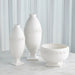 Global Views Greek Key Vase & Bowl - White