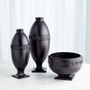 Global Views Greek Key Vase & Bowl - Black
