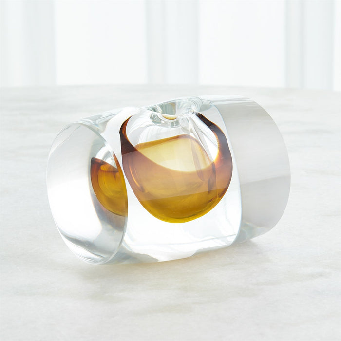 Global Views Barrel Vase - Amber Clear