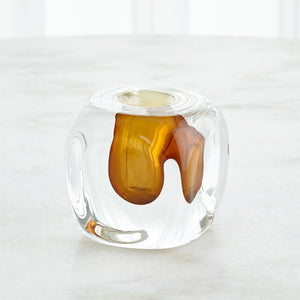 Global Views Square Vase - Amber