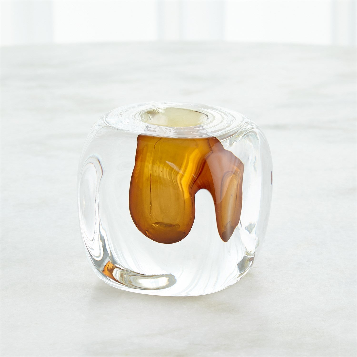 Global Views Square Vase - Amber