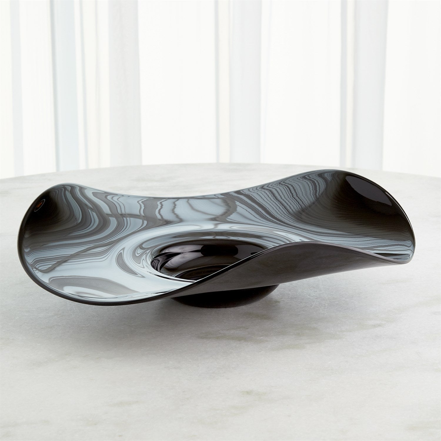 Global Views Wavy Edge Bowl - Black