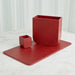 Global Views Radius Edge Leather Desk Accessories - Deep Red