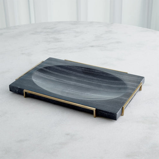 Global Views Overture Tray - Black Marble