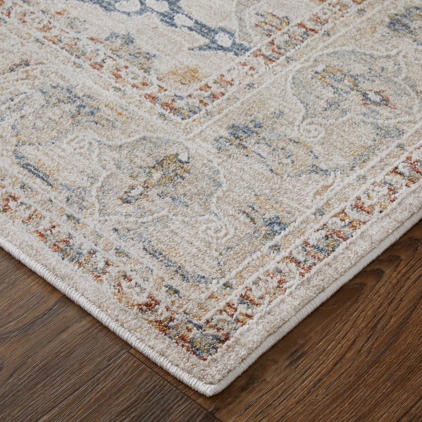 Feizy Pasha 39M4F Transitional Ikat in Ivory/Blue/Red