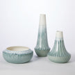 Global Views Striped Flair Vase & Bowl - Lambs Ear