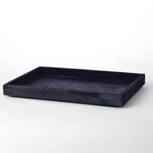 Global Views Blue Hair-on-Hide Tray