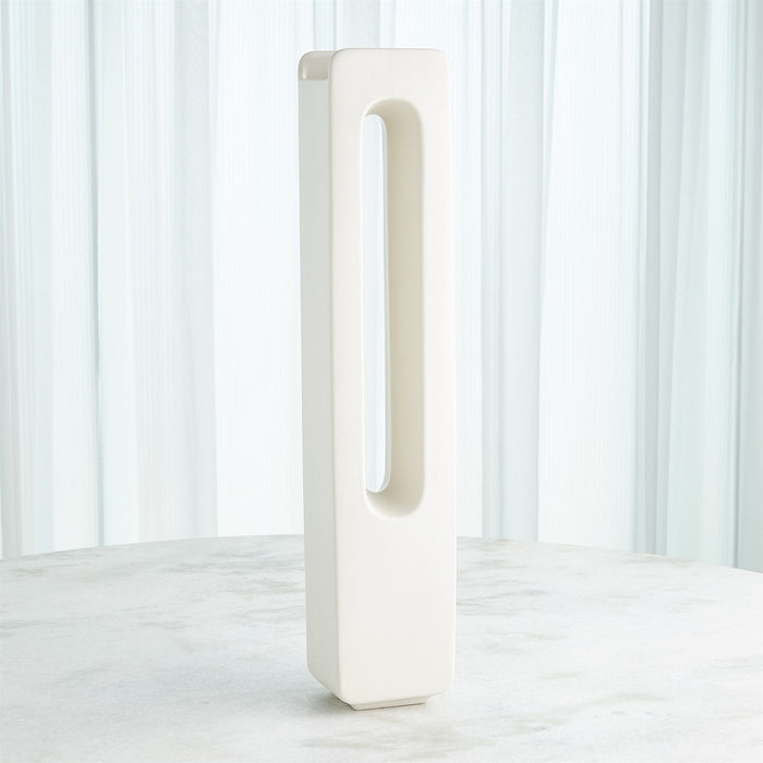 Global Views Rectangle Vase - White