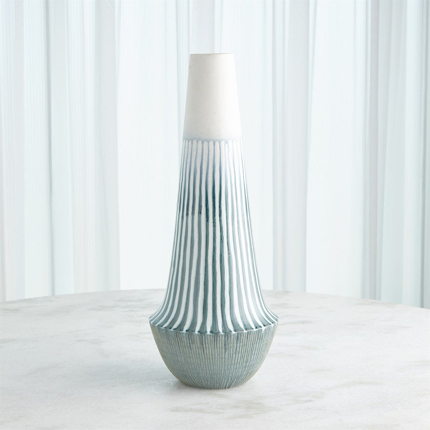 Global Views Striped Flair Vase & Bowl - Lambs Ear