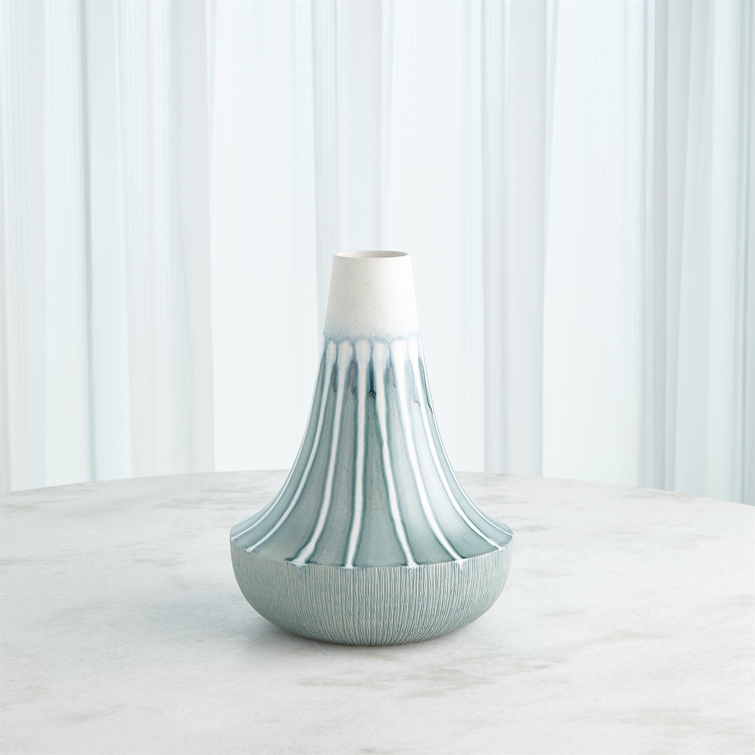 Global Views Striped Flair Vase & Bowl - Lambs Ear