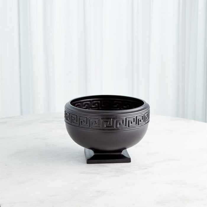 Global Views Greek Key Vase & Bowl - Black