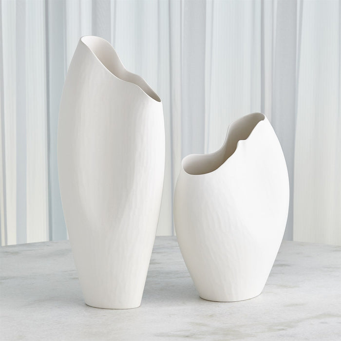 Global Views Horn Vase - Matte White