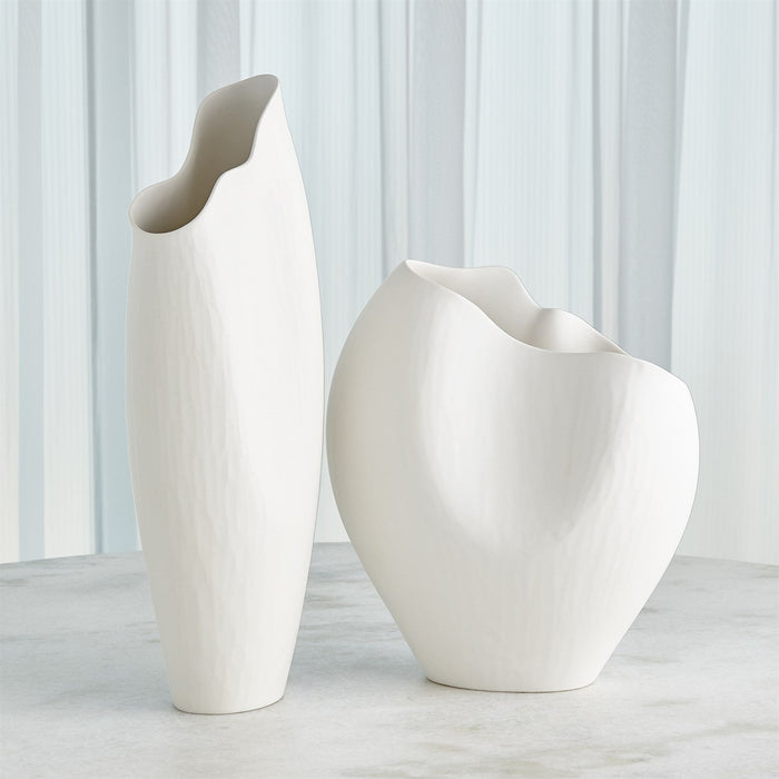 Global Views Horn Vase - Matte White