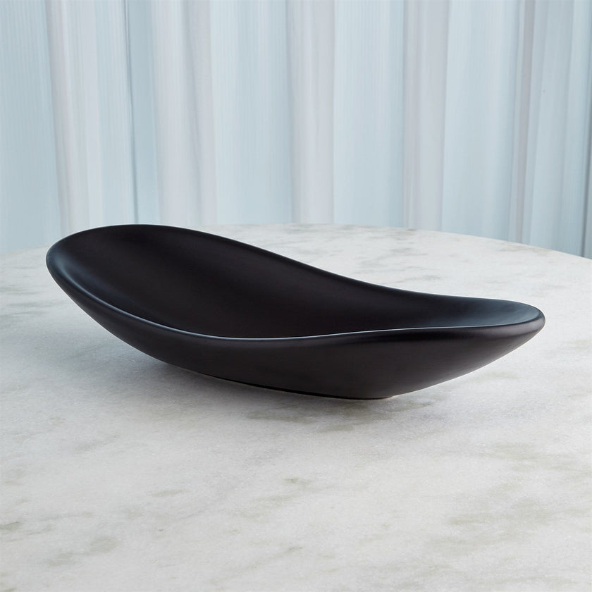 Global Views Oblong Platter Bowl - Matte Black