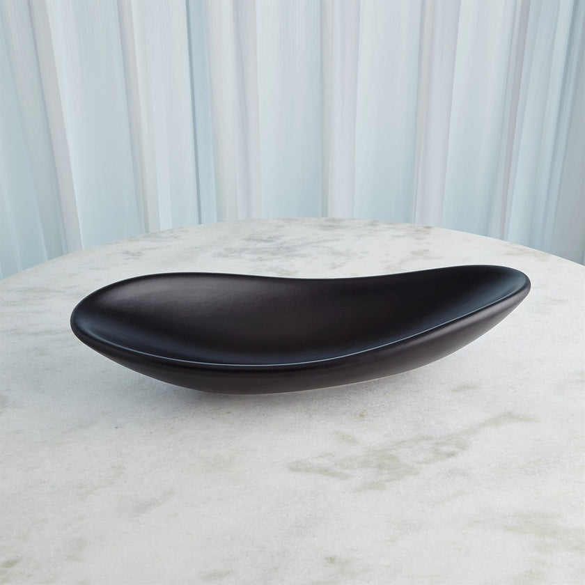 Global Views Oblong Platter Bowl - Matte Black