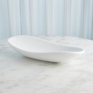 Global Views Oblong Platter Bowl - Matte White