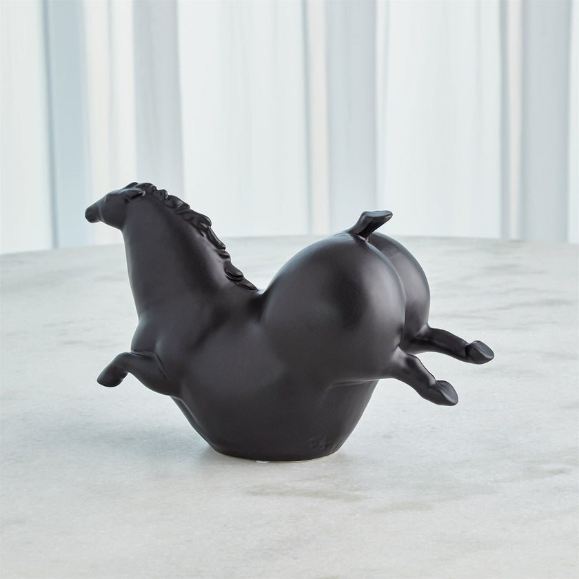 Global Views Friesian Horse - Matte Black