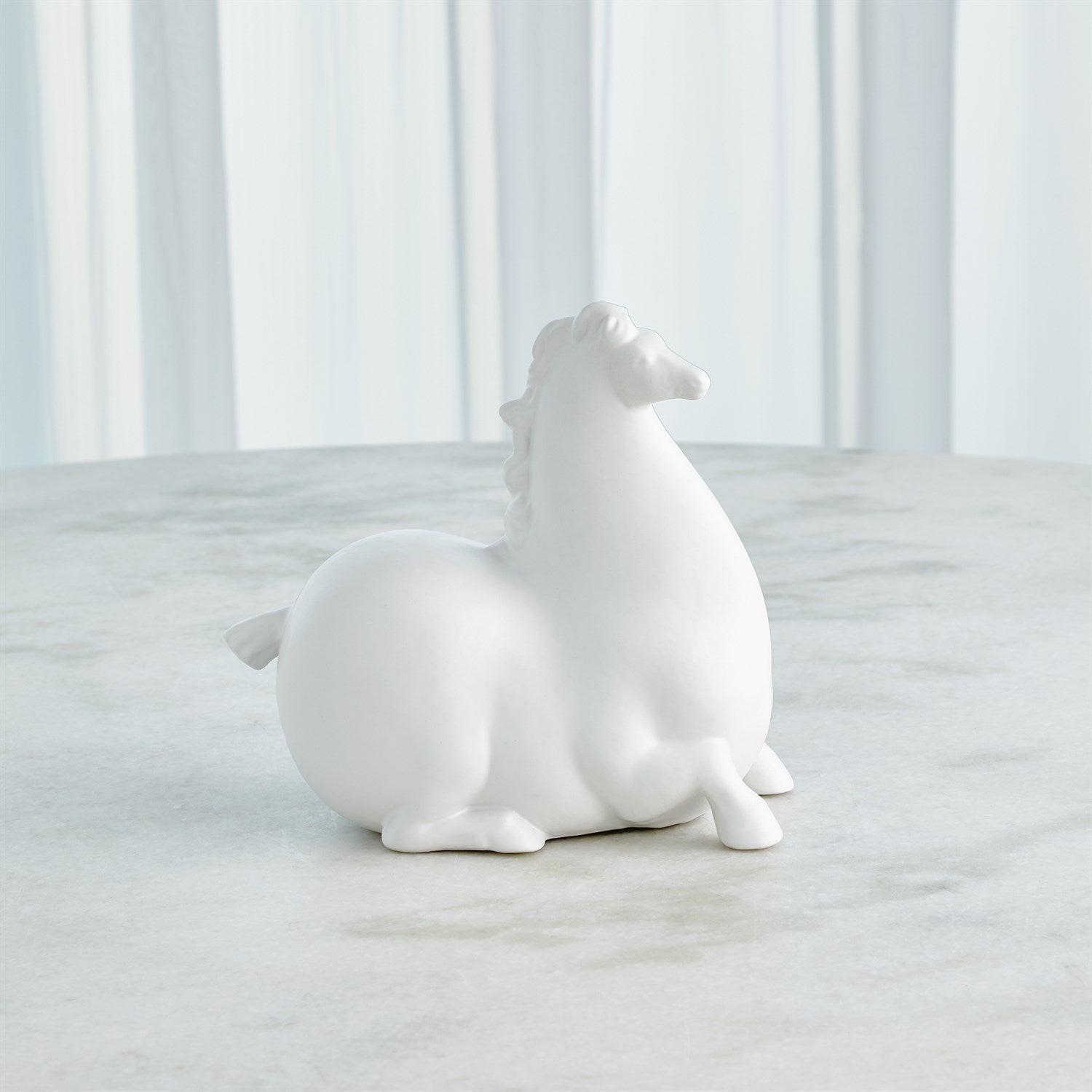 Global Views Libertino Horse - Matte White