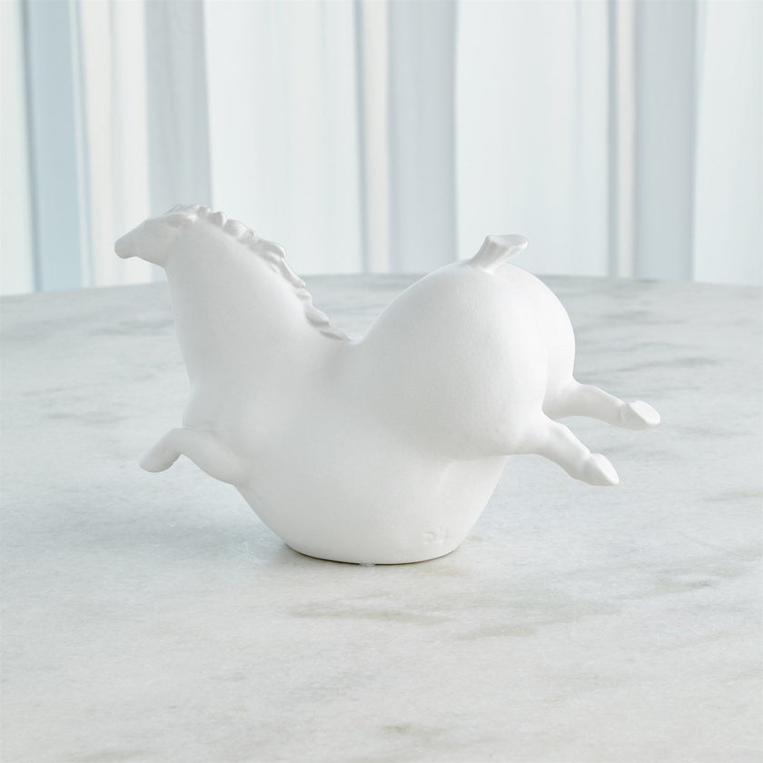 Global Views Friesian Horse - Matte White