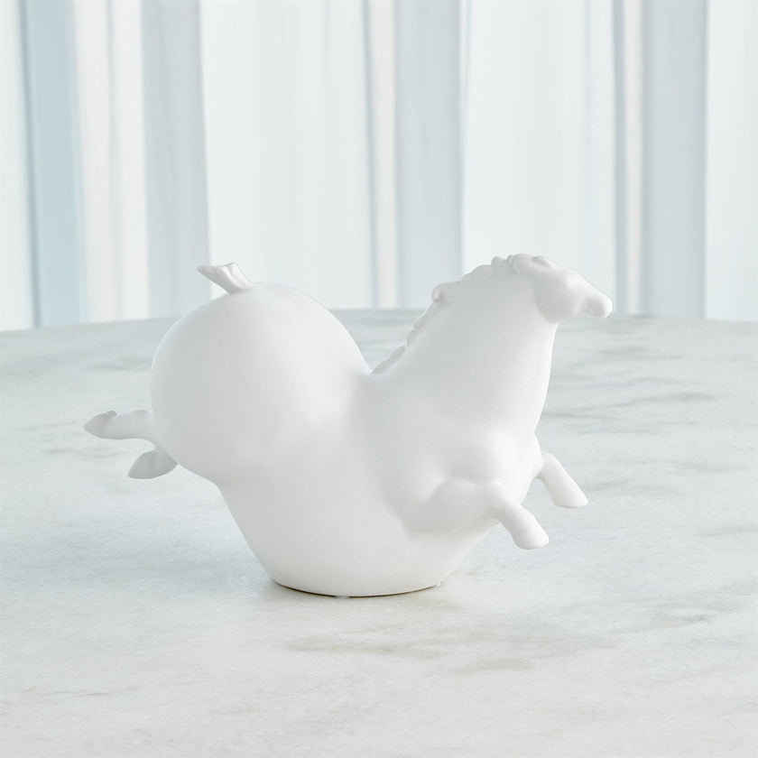 Global Views Friesian Horse - Matte White