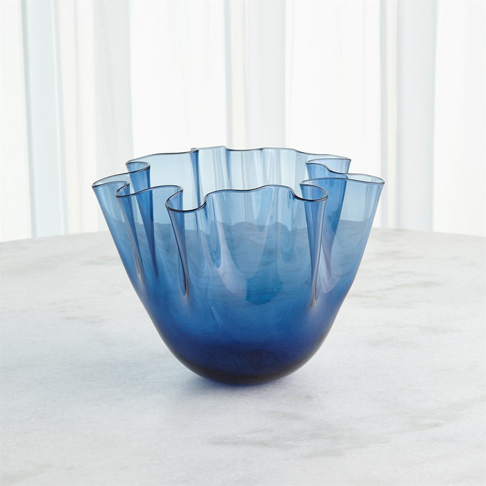 Global Views Handkerchief Vase - Blue