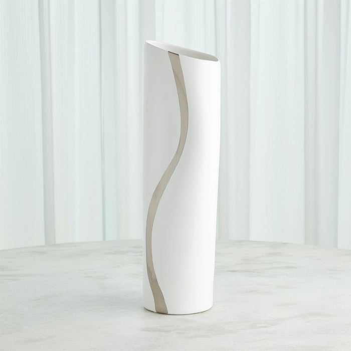 Global Views Loose Stripe Vase - Platinum