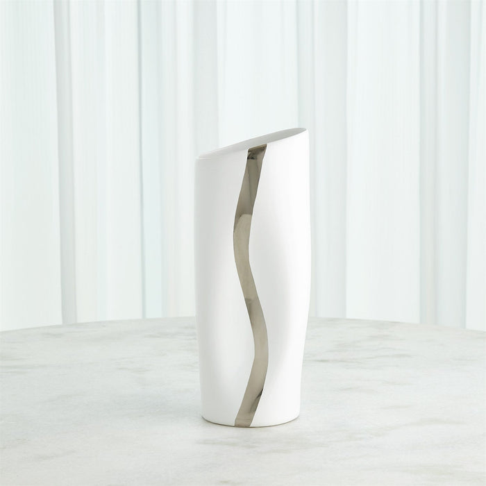 Global Views Loose Stripe Vase - Platinum