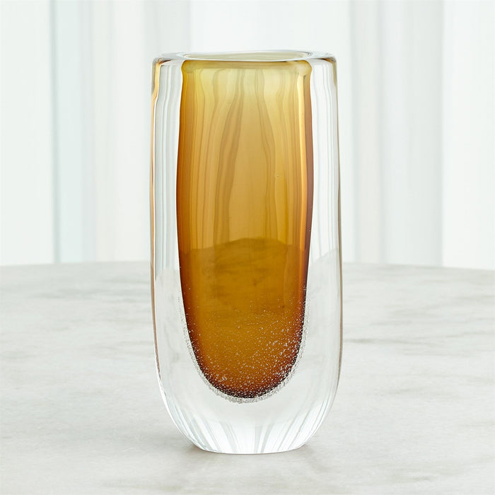 Global Views Micro Bubble Vase - Amber