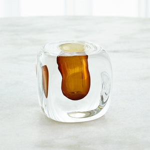 Global Views Square Vase - Amber