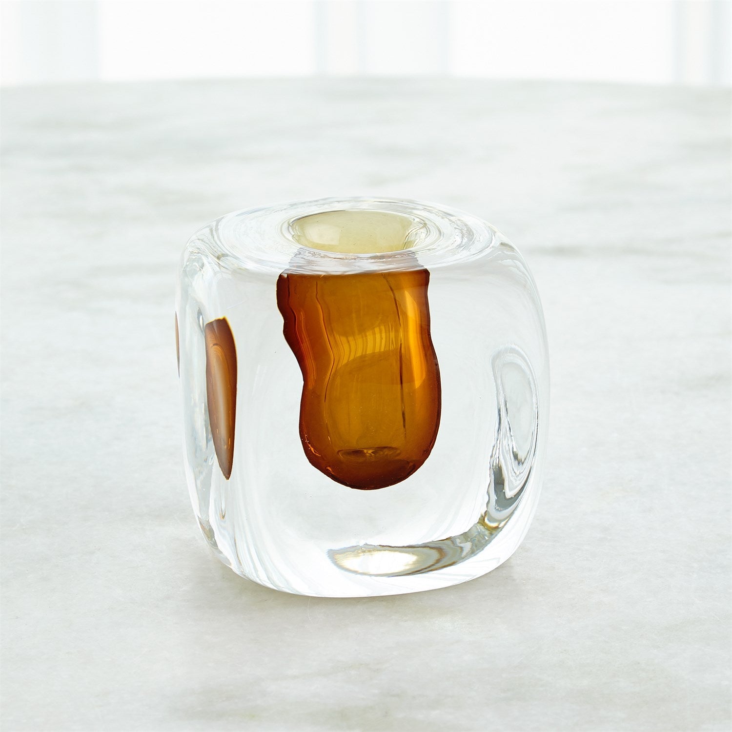 Global Views Square Vase - Amber